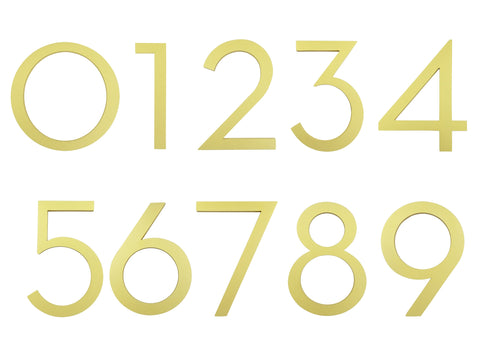 Solid Aluminium Floating House Number | Gold 15cm