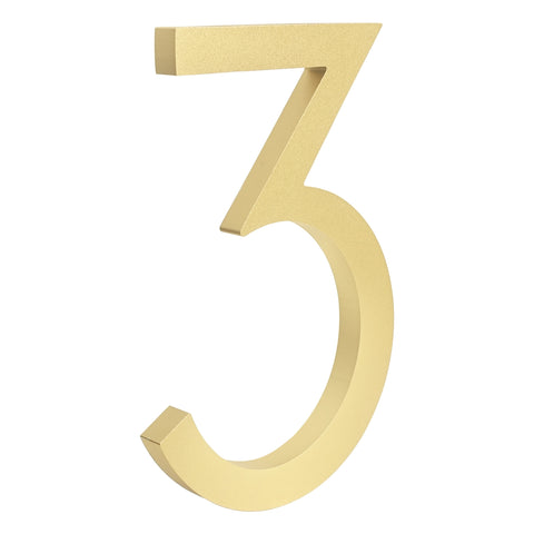 Solid Aluminium Floating House Number | Gold 15cm