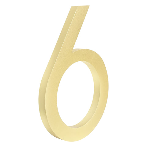 Solid Aluminium Floating House Number | Gold 15cm