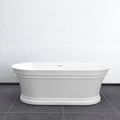 HAMPTON Freestanding 1500/1700mm Overflow Bathtub - Gloss White