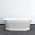 HAMPTON Freestanding 1500/1700mm Overflow Bathtub - Gloss White
