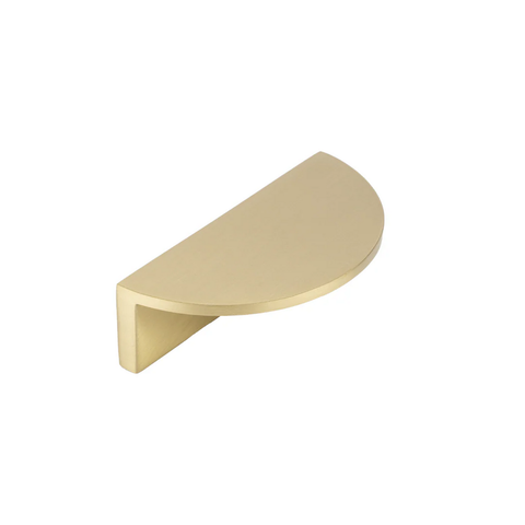 Satin brass Half-Moon solid brass handle, size S-M, decorative cabinet and furniture hardware