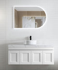 Hampton MKII Matte White Single Basin Vanity Vanity Otti Australia 1200mm Quartz Stone Pure White-20mm Above Counter