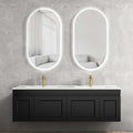 Hampton MKII Matte Black Ceramic Top Double Basin Vanity Vanity Otti Australia 1500mm  