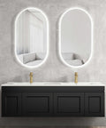 Hampton MKII Matte Black Ceramic Top Double Basin Vanity Vanity Otti Australia 1500mm  