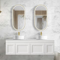 Hampton MKII Matte White Double Basin Vanity Vanity Otti Australia 1500mm Quartz Stone Pure White-20mm Above Counter