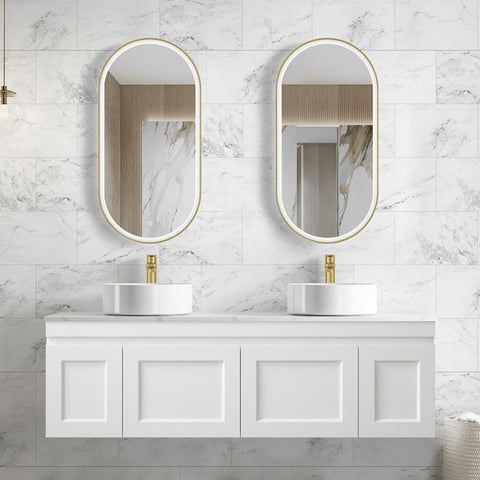 HAMPTON Mark II Wall Hung Vanity 1500mm Satin White