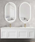 Hampton MKII Matte White Ceramic Top Double Basin Vanity Vanity Otti Australia 1500mm  