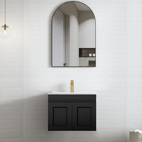 HAMPTON Mark II Wall Hung Vanity 600mm Satin Black