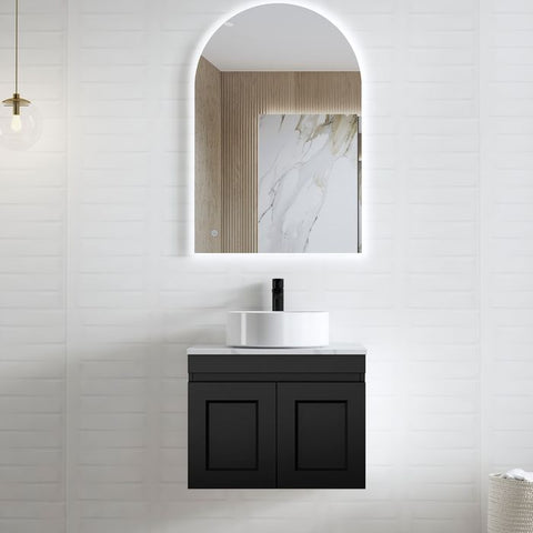 HAMPTON Mark II Wall Hung Vanity 600mm Satin Black