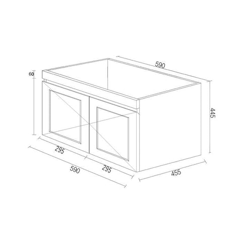 HAMPTON Mark II Wall Hung Vanity 600mm Satin Black