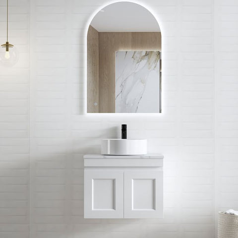 HAMPTON Mark II Wall Hung Vanity 600mm Satin White