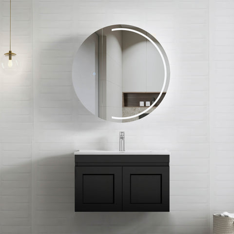 Hampton MKII Matte Black Ceramic Top Single Basin Vanity Vanity Otti Australia 750mm  