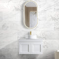 Hampton MKII Matte White Single Basin Vanity Vanity Otti Australia 750mm Quartz Stone Pure White-20mm Above Counter
