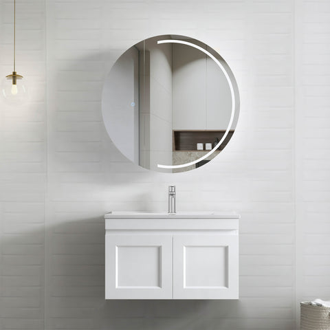 Hampton MKII Matte White Ceramic Top Single Basin Vanity Vanity Otti Australia 750mm  