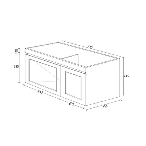 HAMPTON Mark II Wall Hung Vanity 750mm Satin White