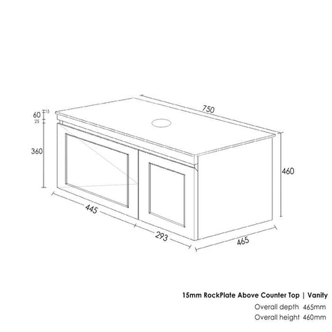HAMPTON Mark II Wall Hung Vanity 750mm Satin White