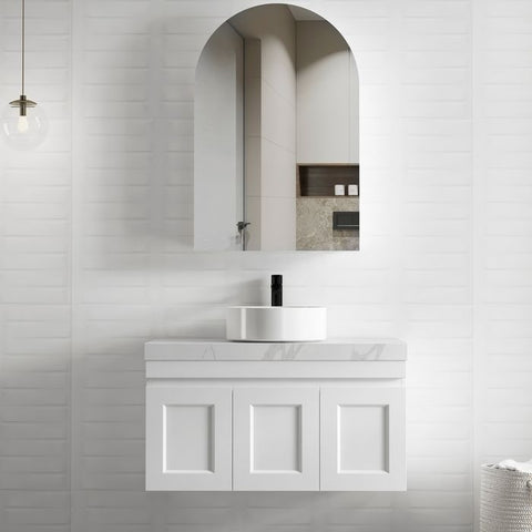HAMPTON Mark II Wall Hung Vanity 900mm Satin White