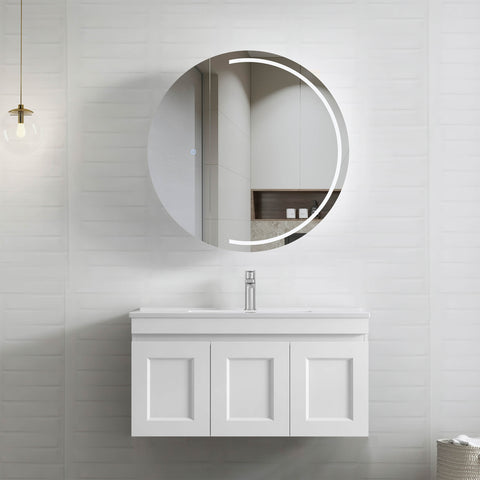 Hampton MKII Matte White Ceramic Top Single Basin Vanity Vanity Otti Australia 900mm  