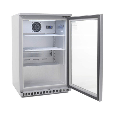 118L Glass Door Drinks Chiller in Silver (HUS-C1-840)