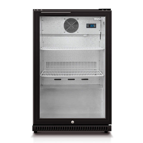 HUS-C1-840-BLK-T1 HUSKY 118L SINGLE GLASS DOOR DRINKS CHILLER BLACK