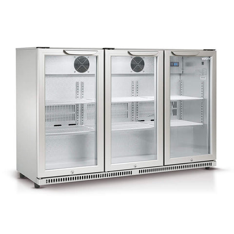 307L Glass Door Drinks Chiller in Silver (HUS-C3-840)