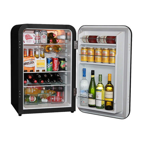 112L Retro Style Bar Fridge in Black (HUS-RETRO112BLK.1)