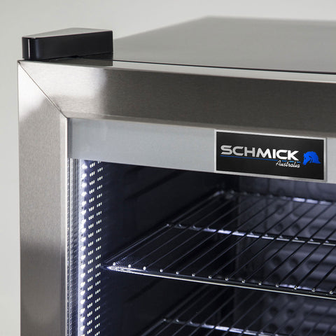 AAA Schmick Tropical Triple Glazed Outdoor Alfresco Glass Door Bar Fridge 70 Litre - Model HUS-SC70L-SS: A door that closes itself