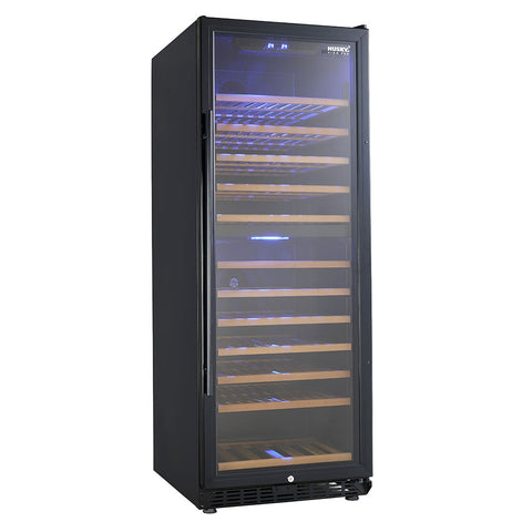 Vino Pro 380L Dual Zone Freestanding Wine Fridge in Black (HUS-WC128D-BK-ZY)