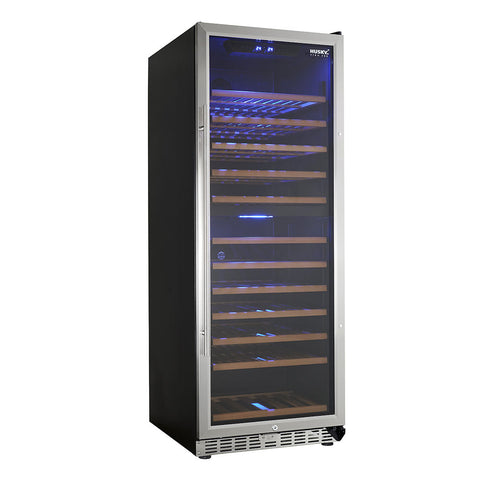 Vino Pro 380L Dual Zone Freestanding Wine Fridge in Stainless Steel (HUS-WC128D-ZY)