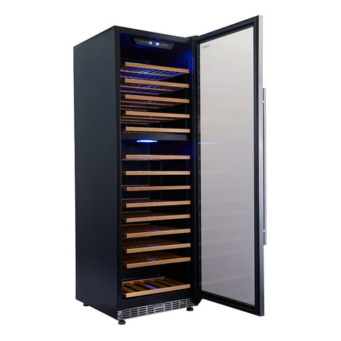 Vino Pro 440L Dual Zone Freestanding Wine Fridge in Black (HUS-WC168D-BK-ZY)