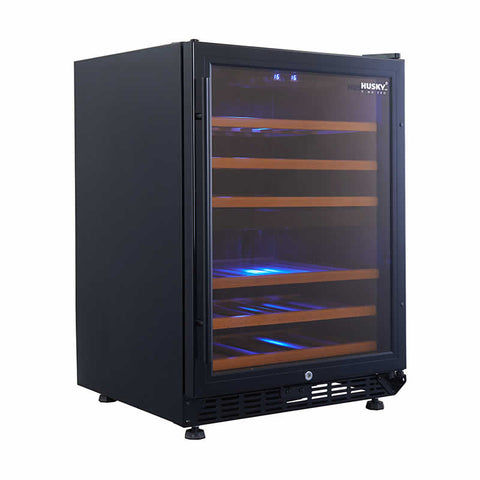 Vino Pro 154L Dual Zone Wine Fridge in Black (HUS-WC54D-BK-ZY)