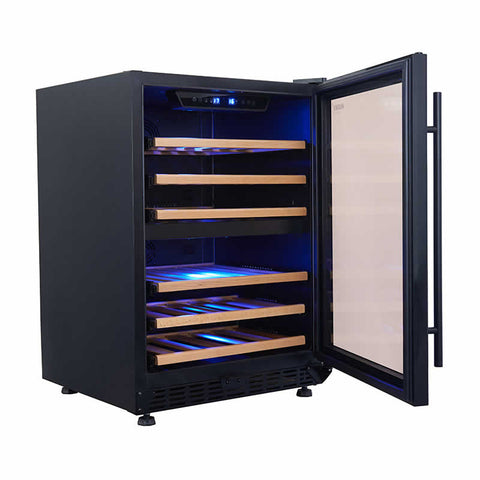 Vino Pro 154L Dual Zone Wine Fridge in Black (HUS-WC54D-BK-ZY)