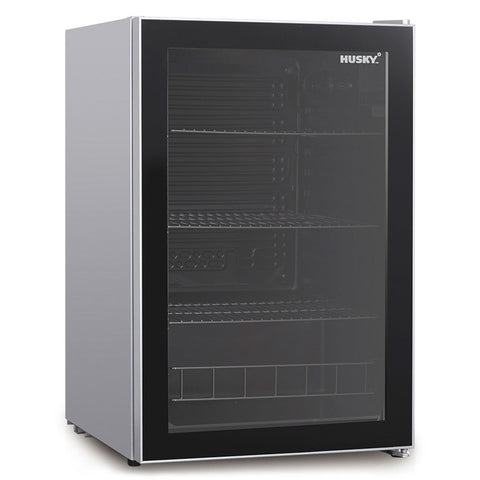 130L Glass Door Bar Fridge in Silver (HUS-130CNSIL.1)