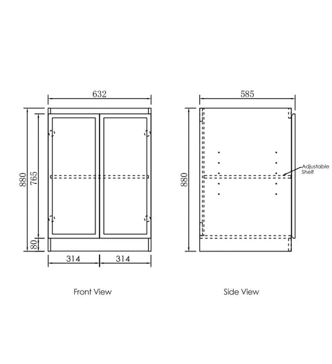 Hampshire White Laundry Base Cabinet (630mm)