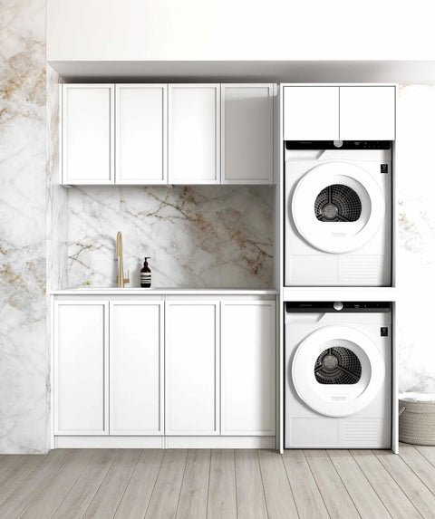 Hampshire White Laundry Cabinet Set 1960x600x2100 (Set C)