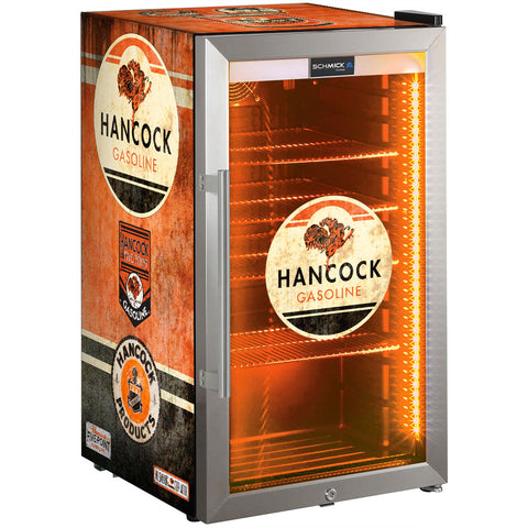 Hancock Schmick Vintage Fuel Pump Triple Glazed Alfresco Bar Fridge With LED Strip Lights - Model SC88-FP-HANCOCK