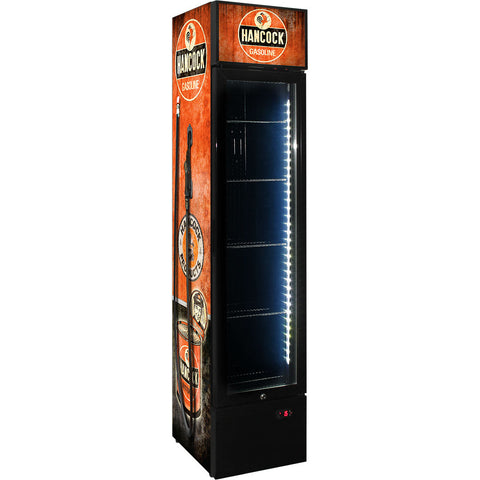 Hancock Fuel Pump Branded Skinny Upright Bar Fridge - Model SS-P160-FP-HANCOCK