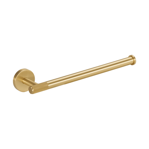 Knurled Hand Towel Rail | Satin Brass