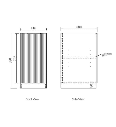 Havana Walnut Laundry Cabinet with Stone Top Set 1715x600x2100mm (Style B)