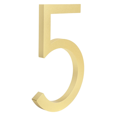 Solid Aluminium Floating House Number | Gold 15cm