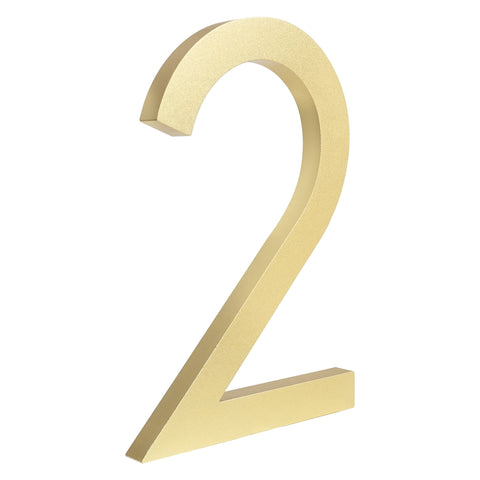 Solid Aluminium Floating House Number | Gold 15cm