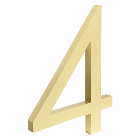 Solid Aluminium Floating House Number | Gold 15cm