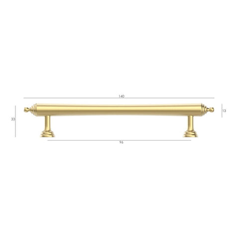 Heirloom - Brushed Brass Handle (Premium Solid Brass Construction) (140/ 171/ 233mm)