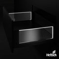 Hettich AvanTech YOU Illumination Inlay Drawer Side Stunning accent lighting for AvanTech YOU Can optionally be retrofitted Diffuse light, colour temperature 4000K 1 set per drawer, including 1 rechargeable battery pack Automatic illumination when opening