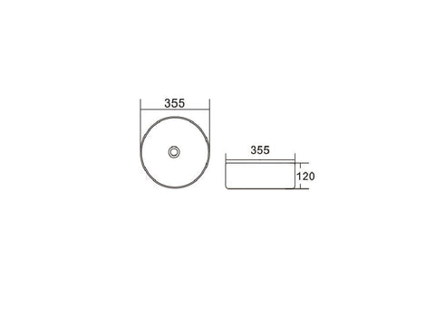 Radius Round Basin 355mm Matte White