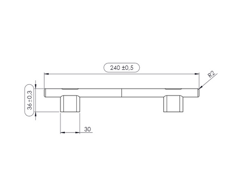 Furnipart Join Handle. Finish: Oak Clear Lacquered