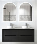 KAKADU Double Bowl Wall Hung Vanity 1200mm Black Oak