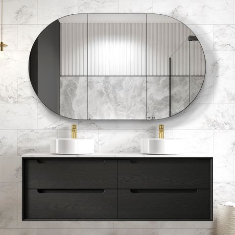 KAKADU Wall Hung Vanity 1500mm Black Oak