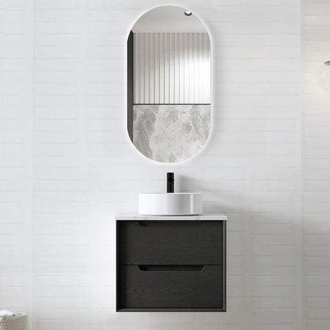 KAKADU Wall Hung Vanity 600mm Black Oak